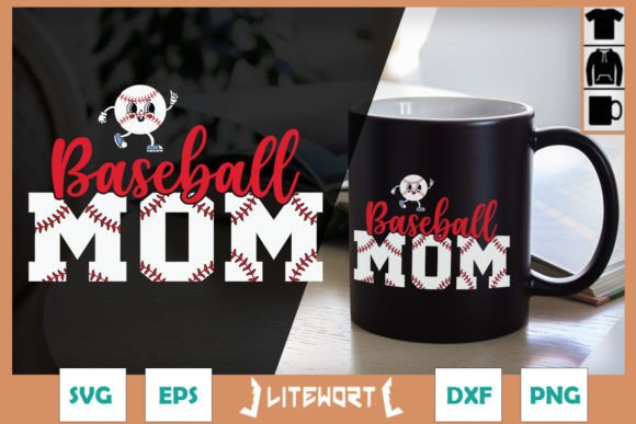 Baseball Mom Retro Baseball Graphics for Crafts