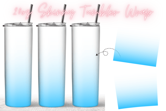 Blue Sky Ombre Summer Tumbler Wrap: Graphics & Print Templates