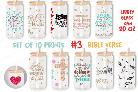 Bundle Scripture 20oz Glass Can Tumbler Graphics