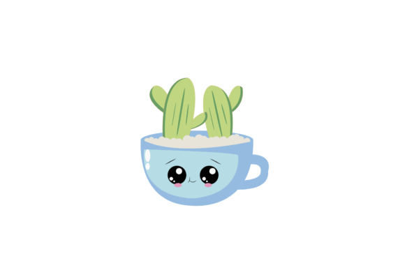 Cactus Cup Kawai Icon Illustration: Playful Graphics & Icons for Content Publishers