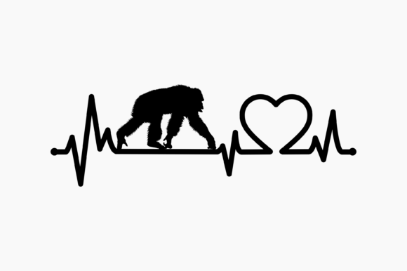 Chimpanzee Heartbeat: Graphics for Crafts & Creative Brands