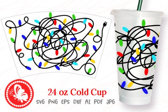 Christmas Light 24OZ Cold Cup Tumbler Graphics