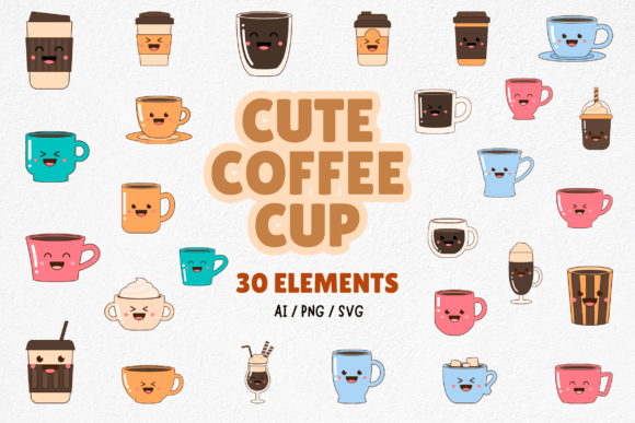 Cute Coffee Cup Illustration: Graphics & Decorative Elements
