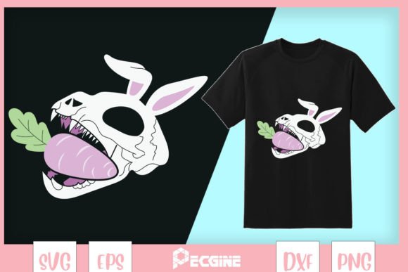 Easter Bunny Skeleton Pastel Goth Graphics