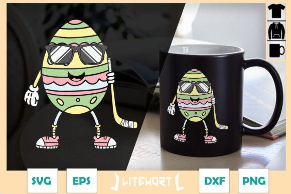 Easter Egg Sport Hockey Happy Face Graphics for Crafts