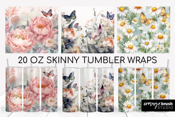 Floral Tumbler Wrap: Summer Tumbler Graphics for Crafts