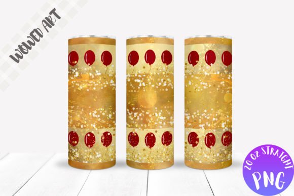 Glitter X Balloons Skinny Tumbler Wrap: Graphics for Crafts-Driven Branding