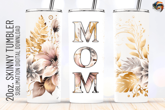 Mom Beautiful Floral Flower Tumbler Wrap
