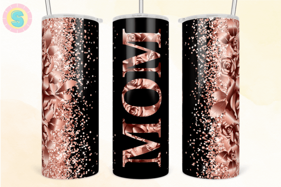 MOM Rose Gold Glitter Tumbler Wrap: Graphics for Crafts