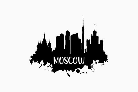 Moscow Skyline Silhouette: Graphics for Crafts & Commercial Use