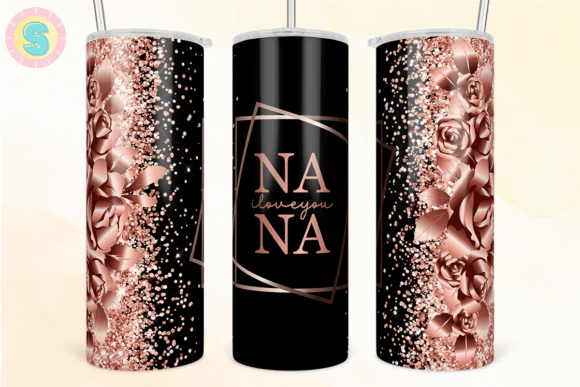 NANA Rose Gold Glitter Tumbler Wrap: Graphics for Crafts