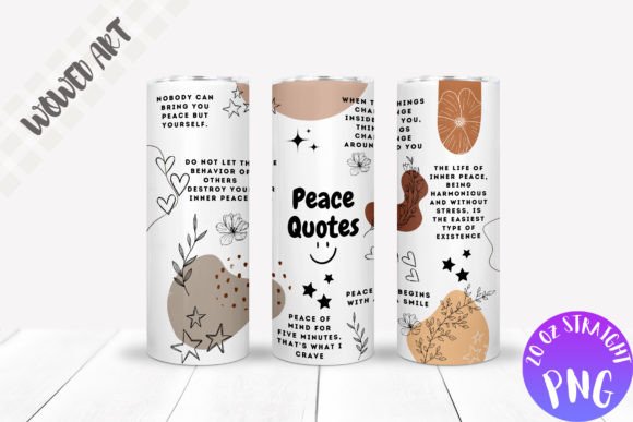 Peace Quotes Tumbler Wrap: Graphics for Crafts & Calm Branding