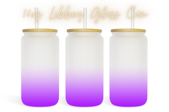 Purple Ombre Summer 16oz Libby Glass Can Graphics