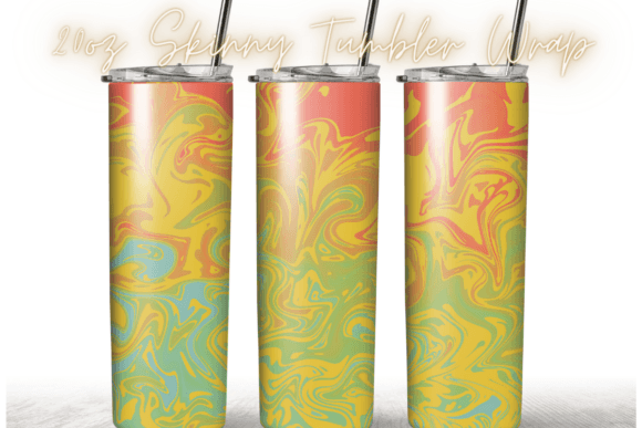 Retro Abstract 20oz Coffee Tumbler Wrap: Graphics & Print Templates