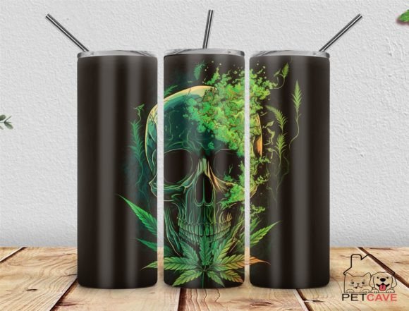 Skull Weed Art 20oz Tumbler PNG: Graphics for Crafts & Creative Publishing