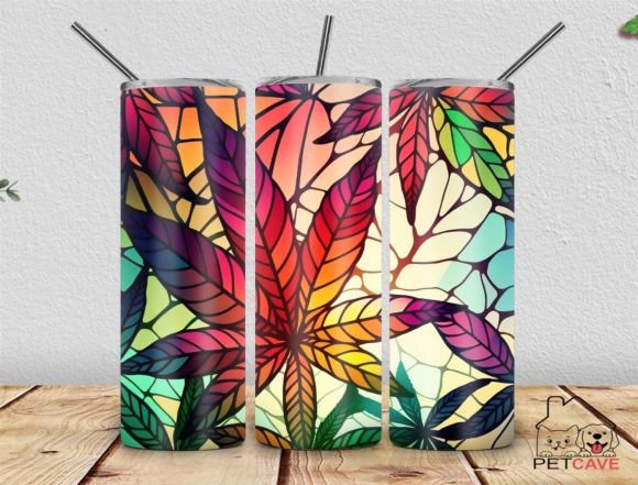 Stained Glass Weed Graphics for Crafts