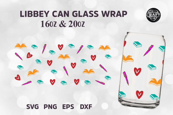 Teacher 16OZ Libbey Can Glass Wrap SVG: Graphics for Tumbler Wraps