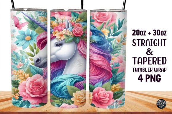 Unicorn 20oz Skinny Tumbler Sublimation Graphics
