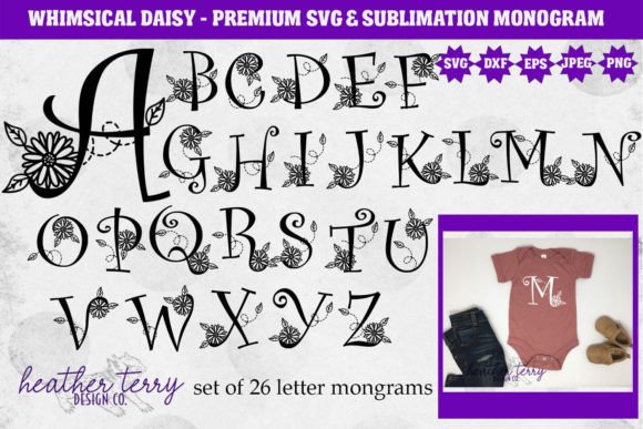 Whimsical Daisy Monogram SVG Bundle: Graphics for Crafts & Branding