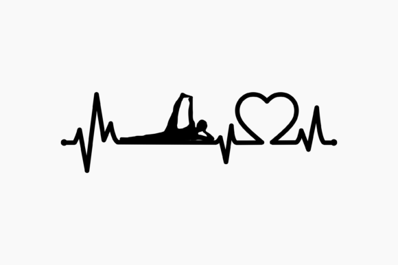 Yoga Silhouette Heartbeat: Graphics for Crafts-Driven Branding